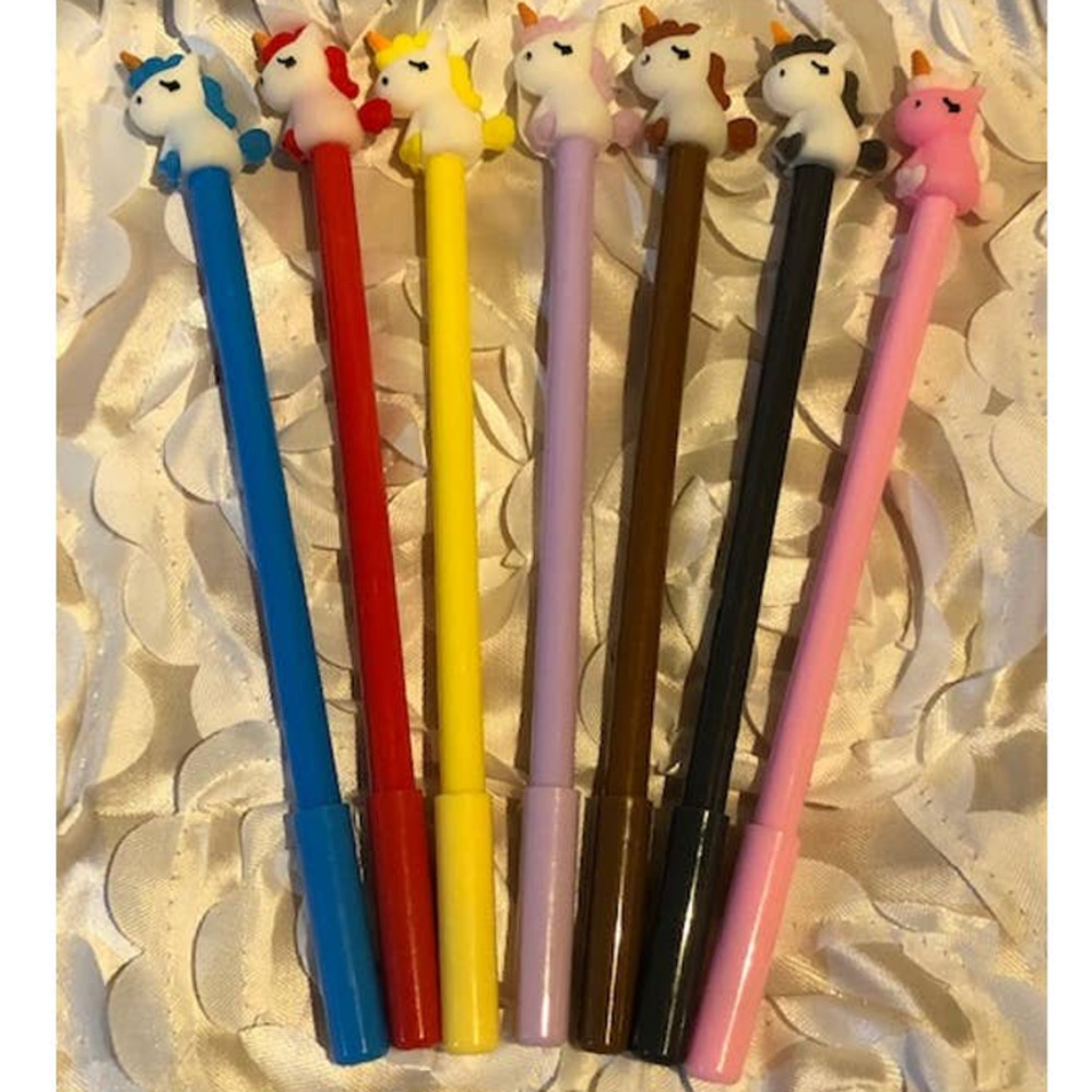 Unicorn #1 BTS Black Gel Roller Ball Ink Pen 9 pc Set